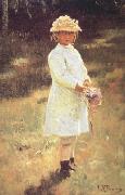 Ilya Repin Girl with a Bouquet (Vera,the Artist's Daughter) (nn02) oil painting picture wholesale
